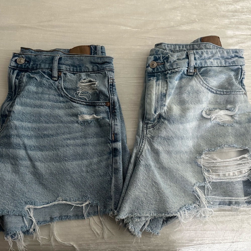 2 Pairs American Eagle Outfitters Women's Blue Denim Shorts
